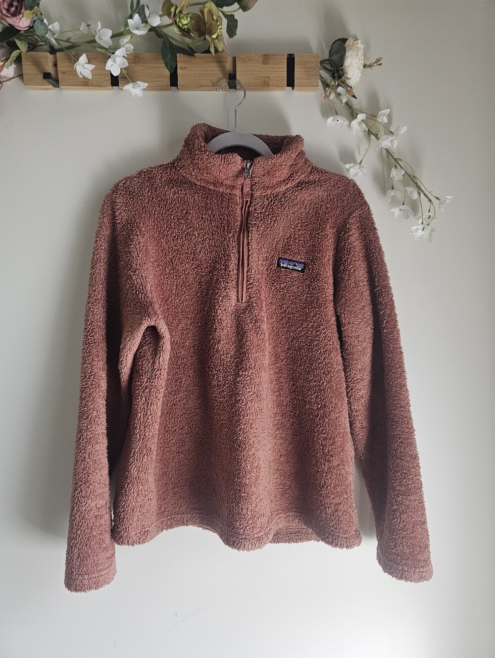 Patagonia Women's Rust Brown Teddy Fleece Pullover Size Large